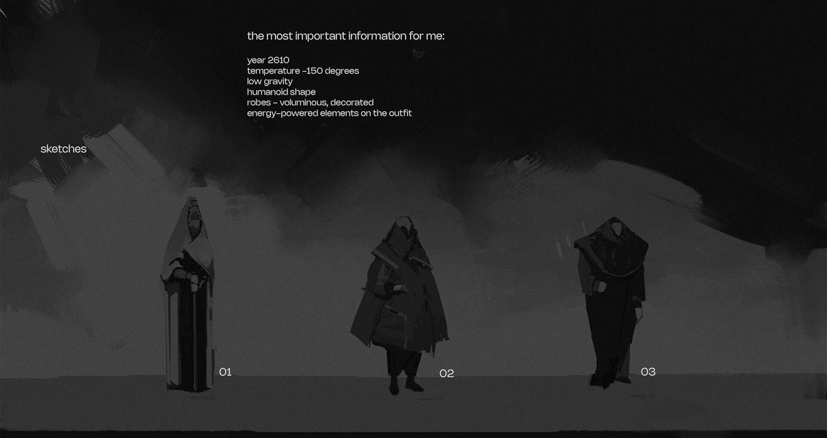 Initial character sketches - alien humanoid inhabitants