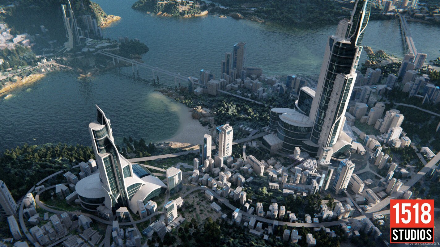 Cityscape — 1518 Studios environment concept art by Aleksandra Wojcik