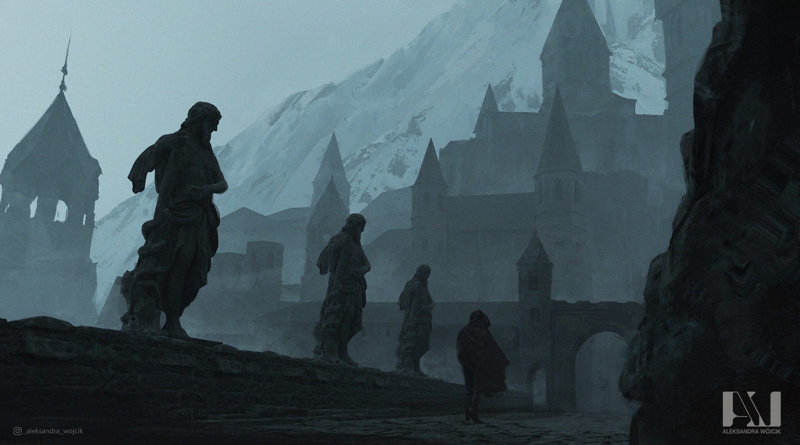 Dark castle — environment concept art by Aleksandra Wojcik
