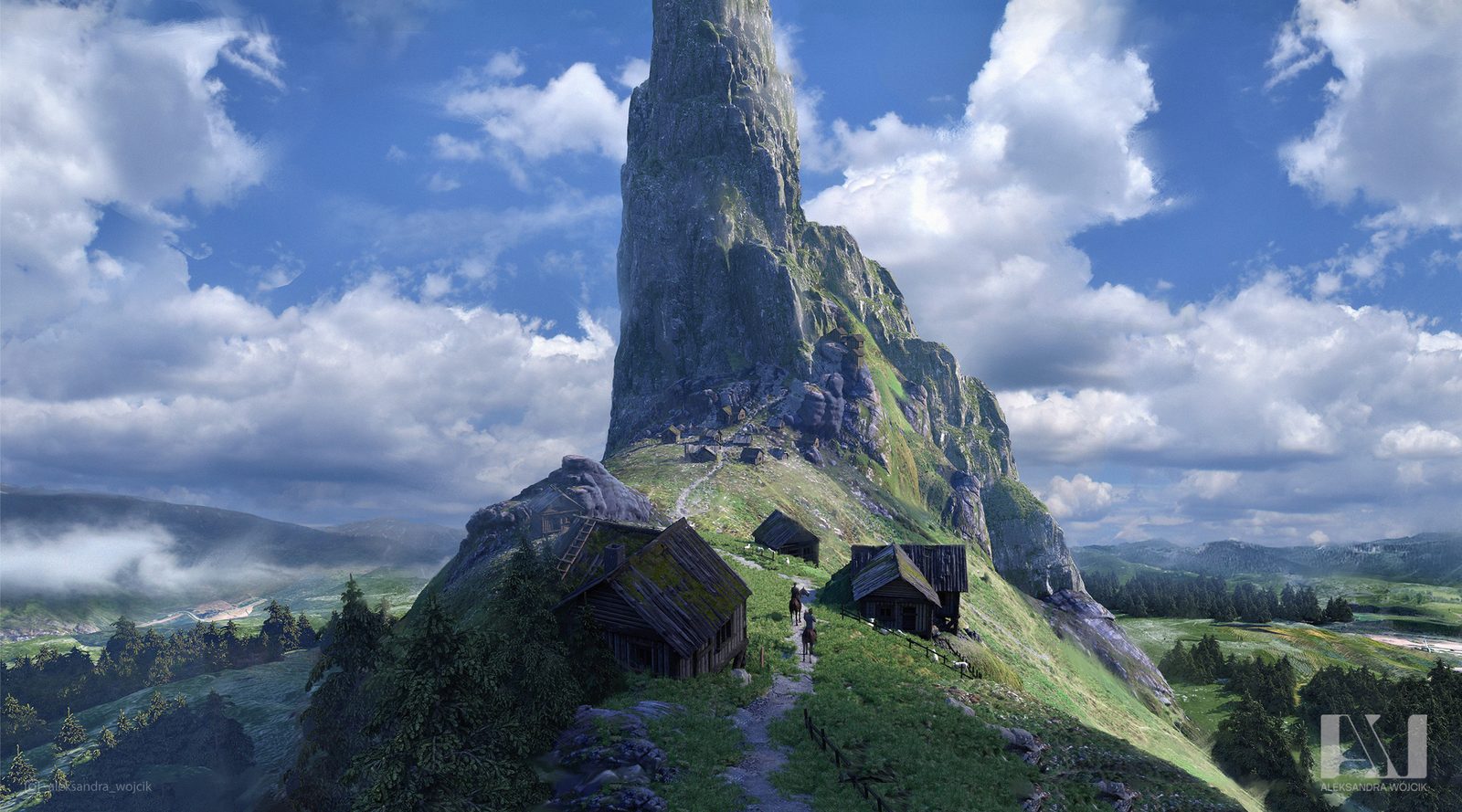 Mountain landscape — environment concept art by Aleksandra Wojcik
