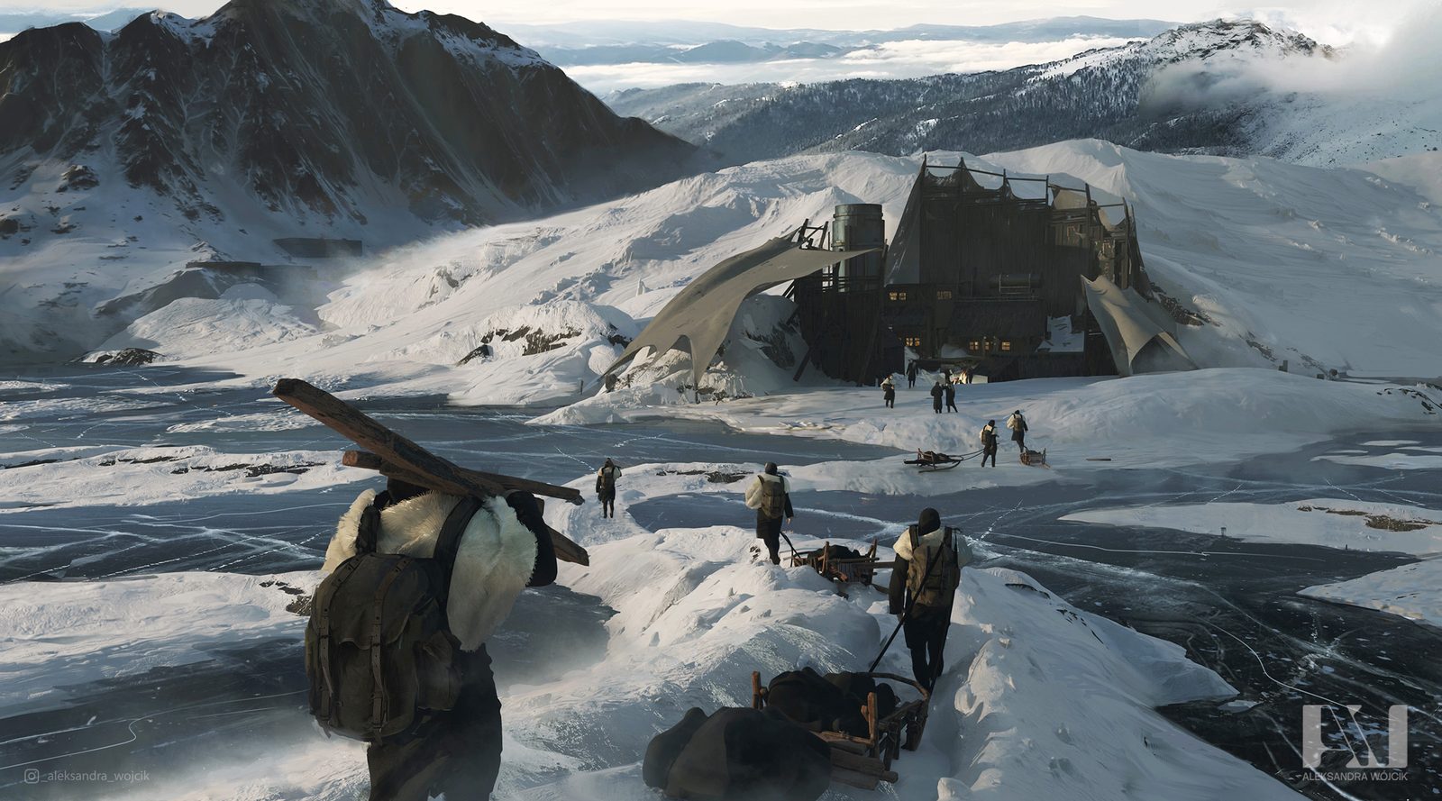 Winter landscape — environment concept art by Aleksandra Wojcik
