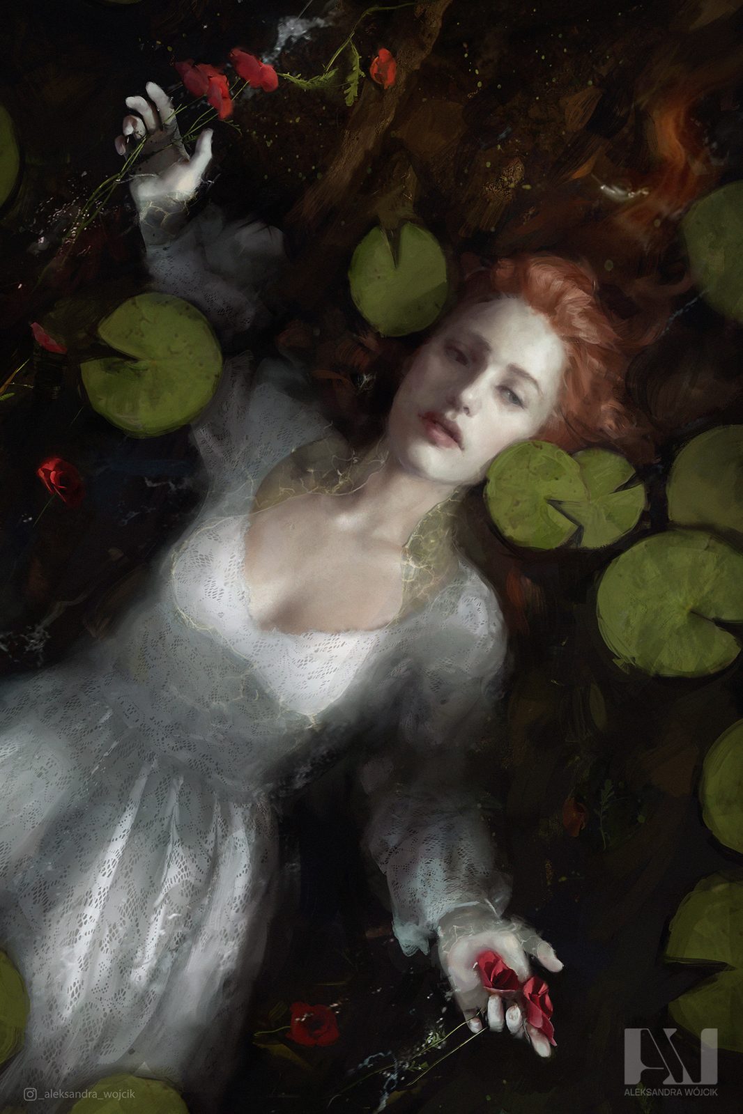 Ophelia — illustration by Aleksandra Wojcik